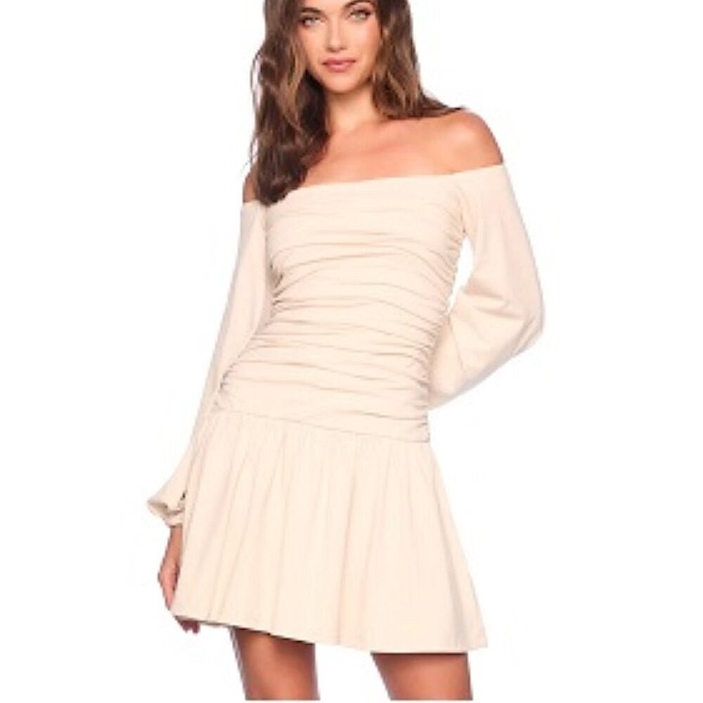 Susana Monaco off shoulder poet low waist dress NWT, Size M